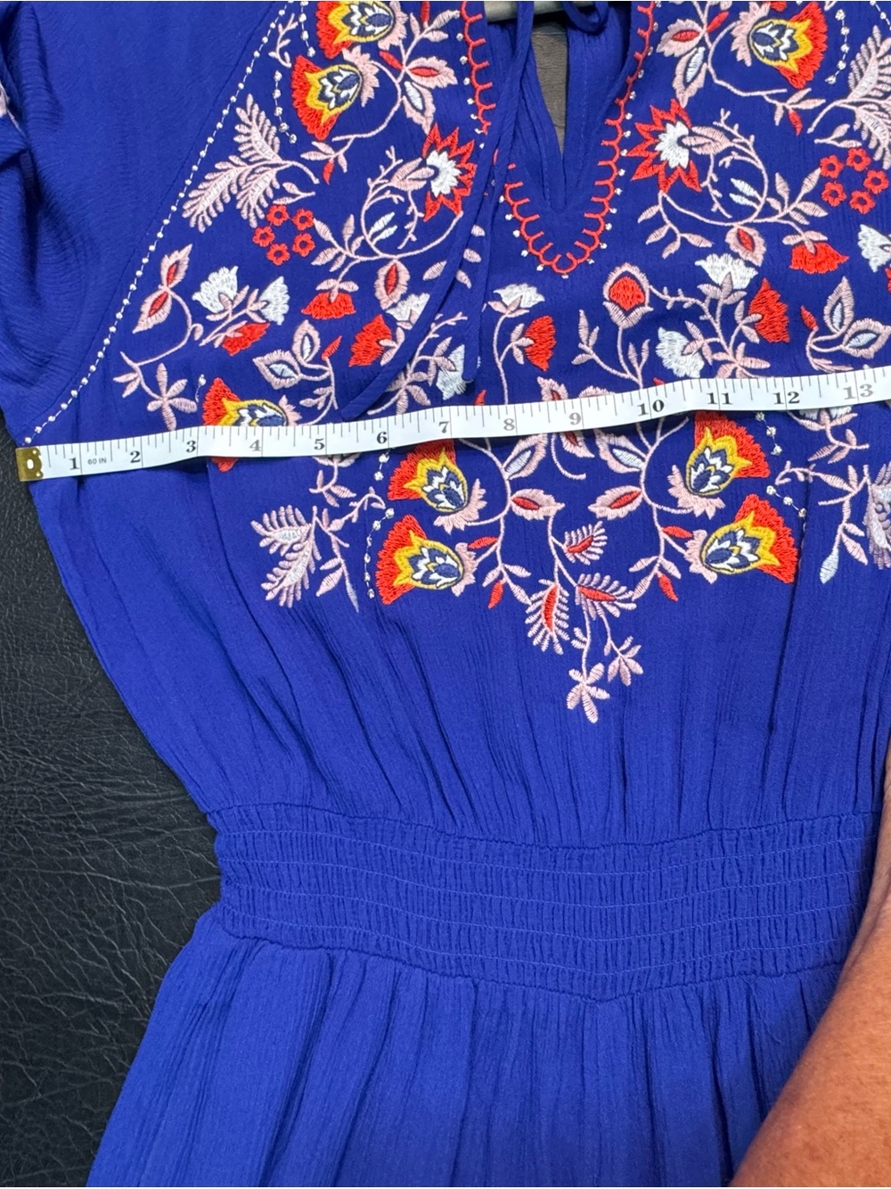 Boden Cobalt Blue Embroidered Wide-Leg Jumpsuit - Picture 7 of 11